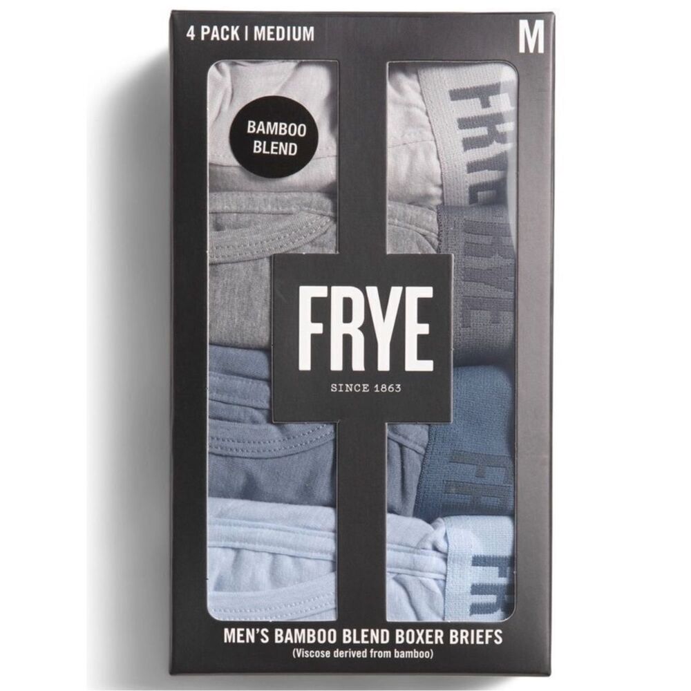 FRYE Blue Gray FlyβFront Bamboo Blend Boxer Briefs Pack of 4 - Picture 3 of 15